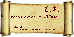 Barbulovics Pelágia névjegykártya